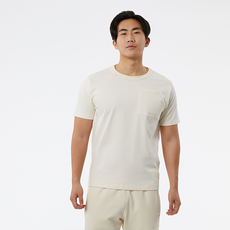 Levně Pánské tričko New Balance MT23567GIE – béžové