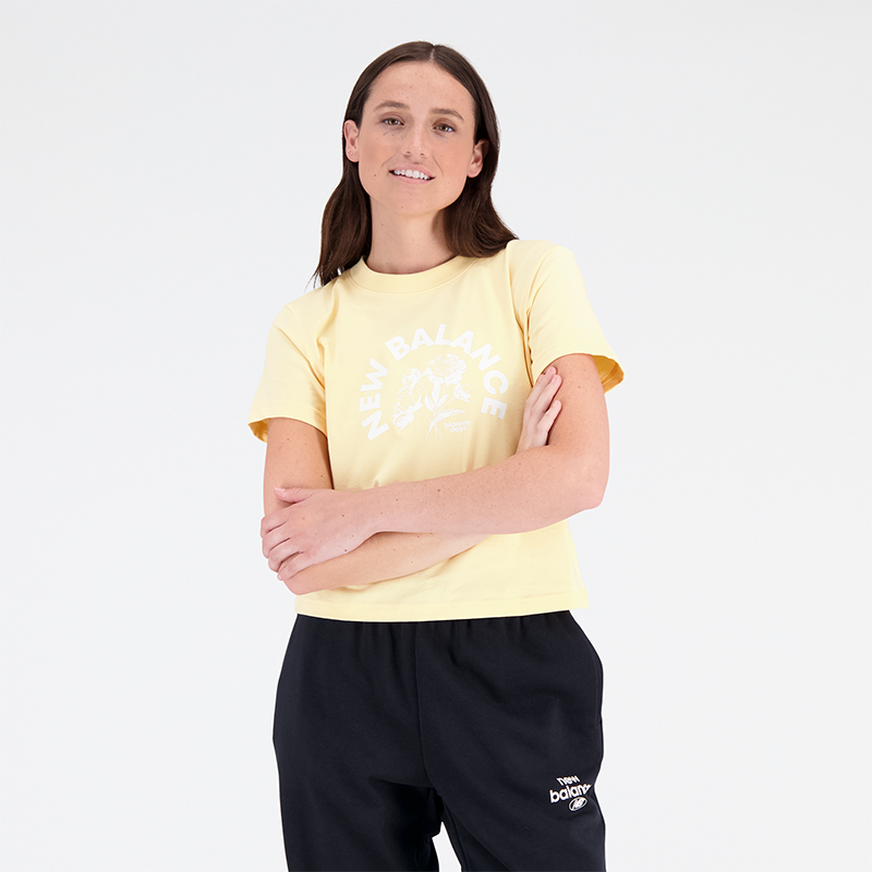 Levně Dámské tričko New Balance WT31554RAW – žluté