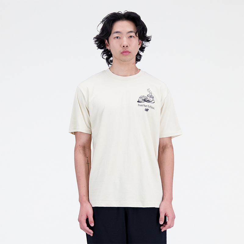 Levně Pánské tričko New Balance MT31561BE – béžové