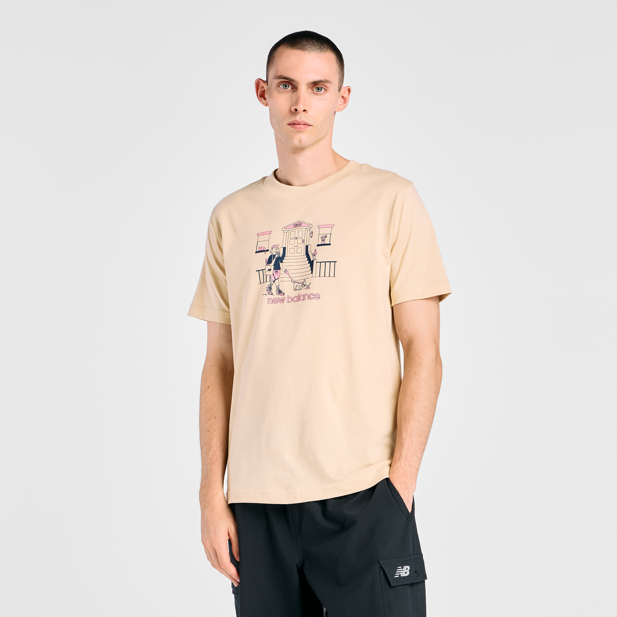 

Pánské tričko New Balance MT61Y0XJABC – béžové