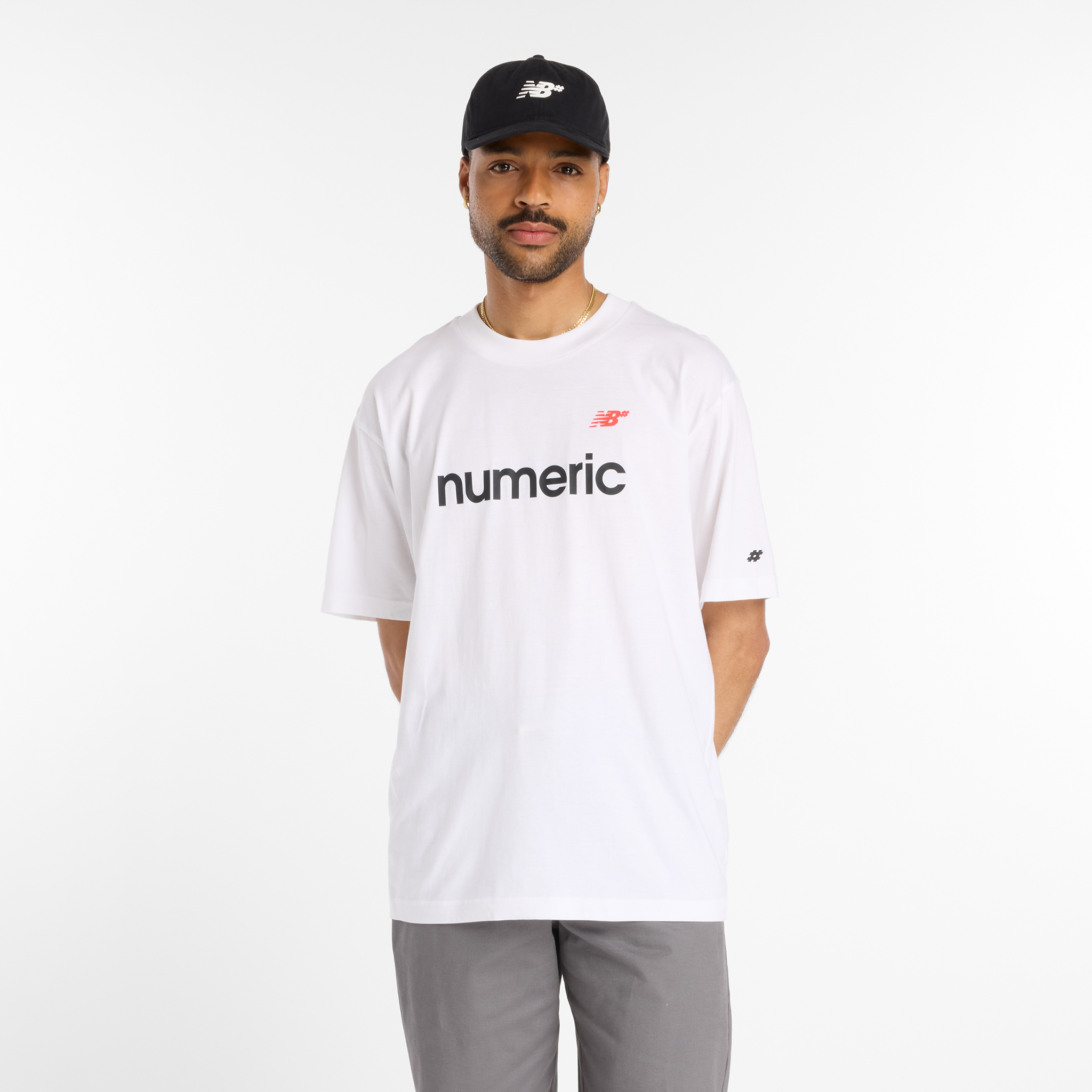 

Pánské tričko New Balance Numeric MT53704WT – bílé