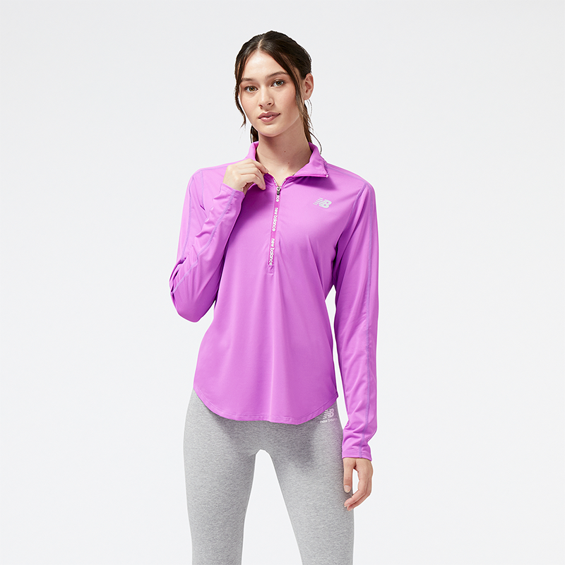 

Dámská mikina New Balance WT23227COM – fialové