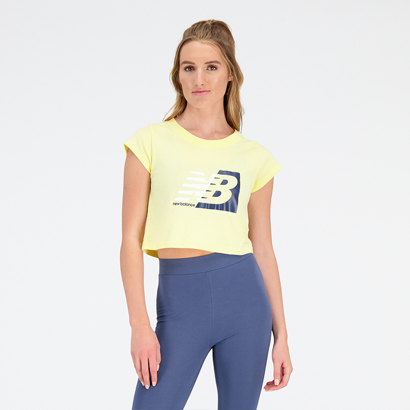 Levně Dámské tričko New Balance WT31817MZ – žluté